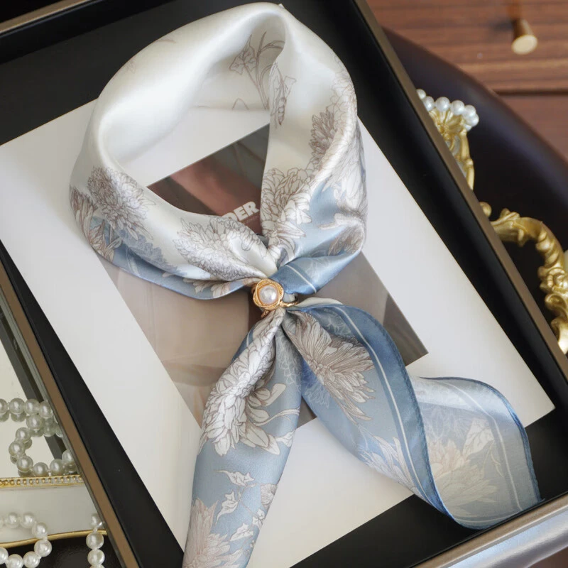送女友送老妈春夏新真丝小方巾女100桑蚕丝丝巾印花围巾柔软亲肤