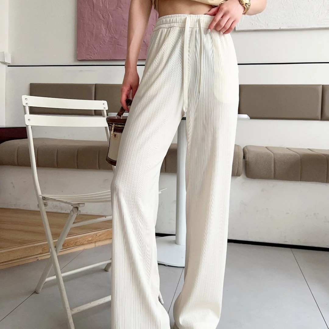 2023新款高腰垂感阔腿休闲裤显瘦百搭