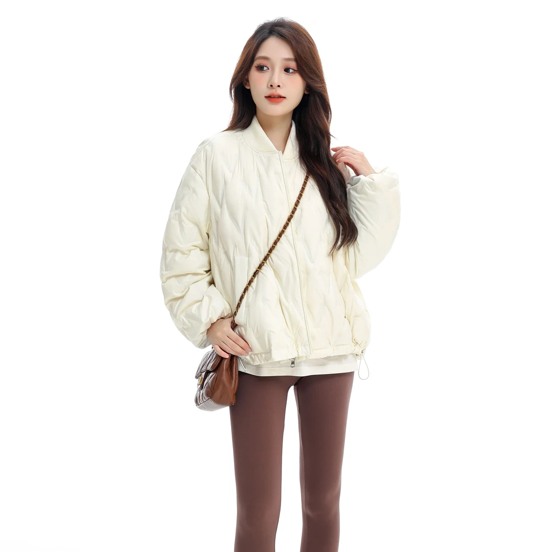 AR 菱格羽绒服 2024秋冬新款 马卡龙色系 保暖宽松外套