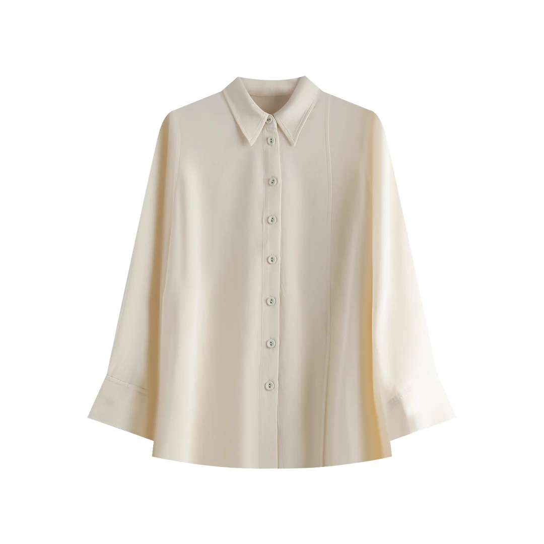 弹力重绉桑蚕丝衬衫春夏新款气质休闲真丝上衣  YJHY-621078