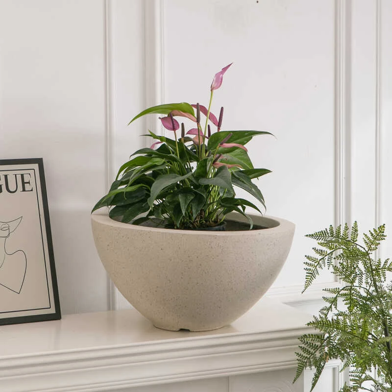 欧式花盆镁泥材质特价简约创意个性家用别墅民宿商场摆件落地花盆