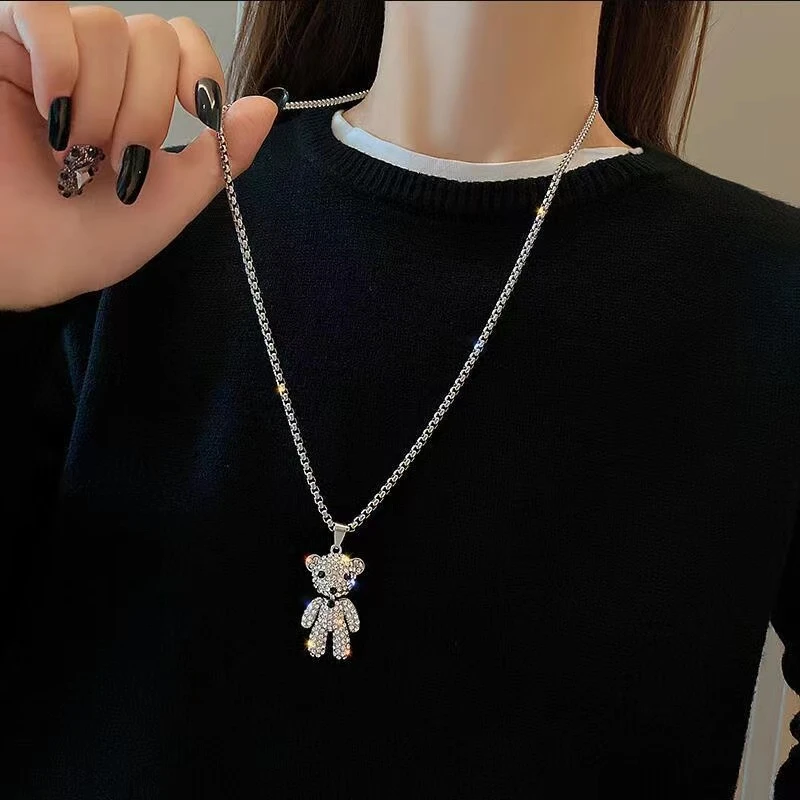 欧伦诗 钛钢项链 【主播宠粉】小熊毛衣链-透明礼盒