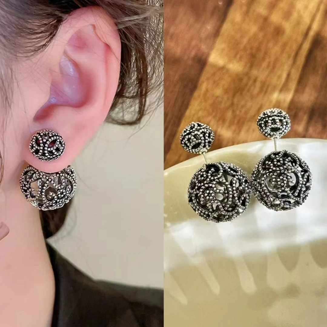 欧伦诗 铜合金耳饰 复古法式高级感小众设计耳环