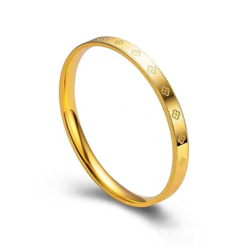 欧伦诗 钛钢手镯 【专柜高货】轻奢椭圆国风印花手镯 -礼盒装