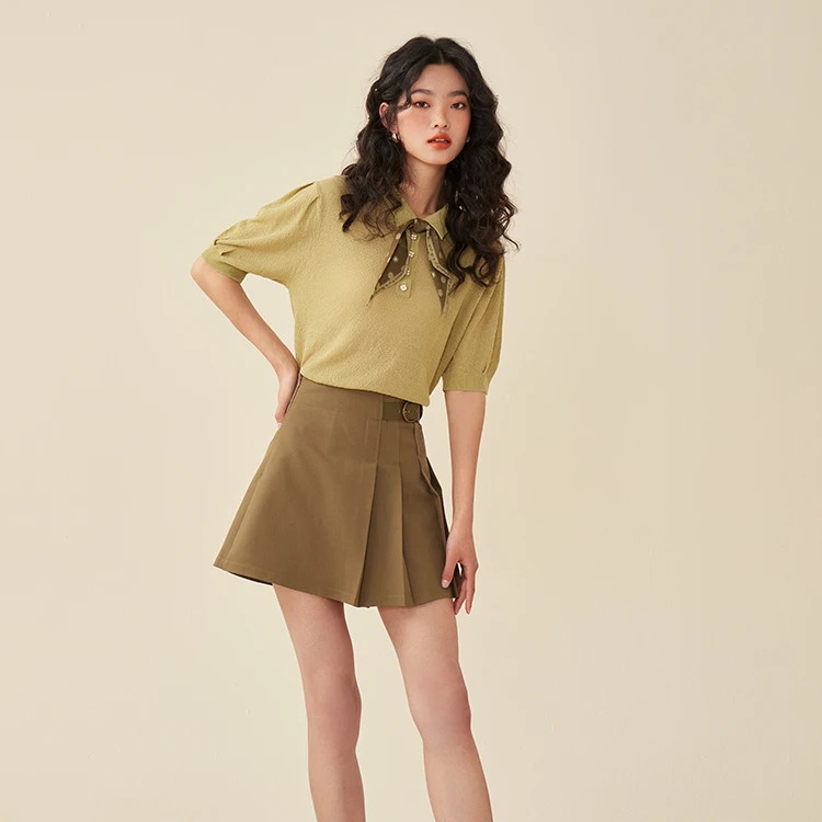 pit复古设计感小众半身裙女2024年秋季新款百褶学院风a字短裙子