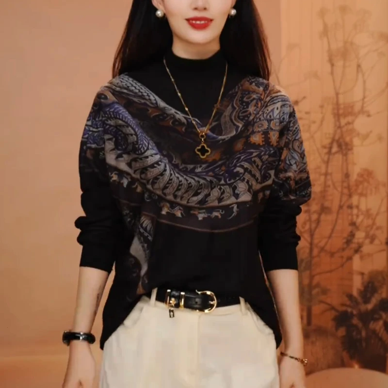 秋季爆款胖成熟显瘦修身优雅轻奢减龄气质百搭时尚常规款上衣女