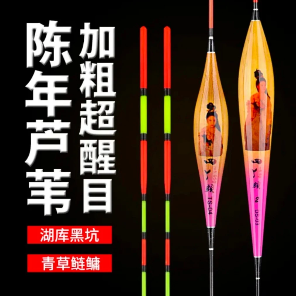 新款手绘带壳芦苇漂大物青鱼鲫鲤混养竞技浮漂