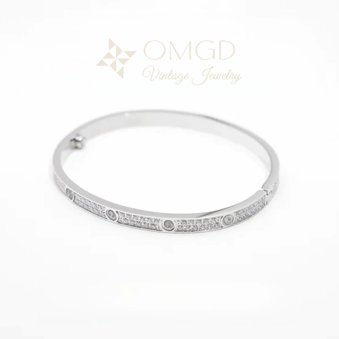 铜合金合成锆石手镯 【A1168-1】窄版手镯 轻奢时尚设计款-MT1