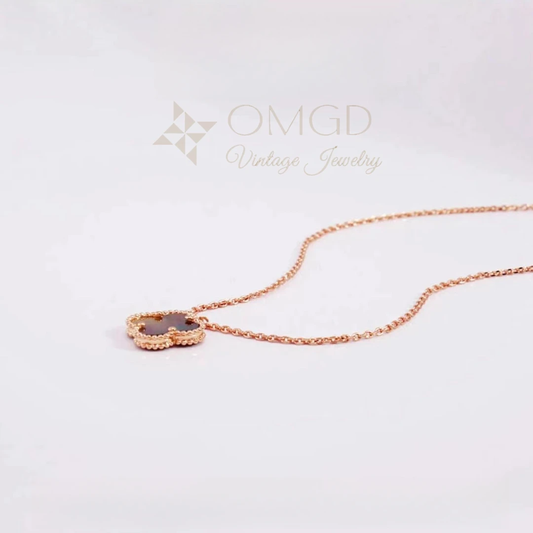 OMGD 铜合金项链 【K8227-2】灰色时尚花朵项链-HSC 链长40+5cm