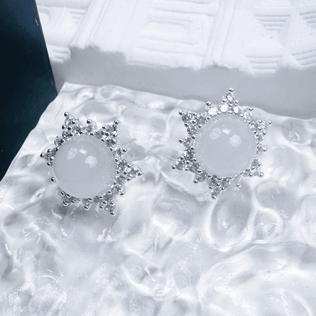 铜合金耳饰 【YE3343】L六芒太阳花耳钉