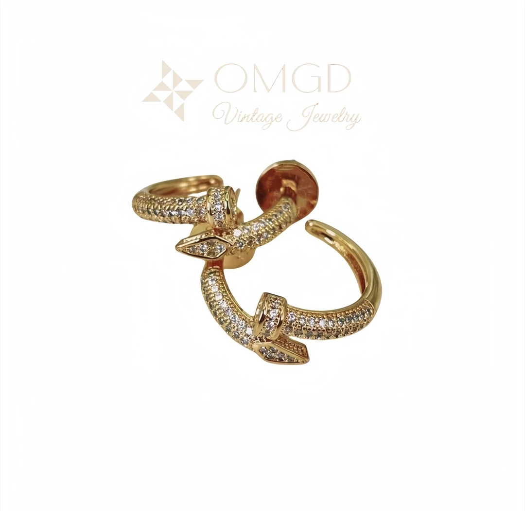 OMGD 铜合金耳饰 【K5167】轻奢密镶设计款耳钉