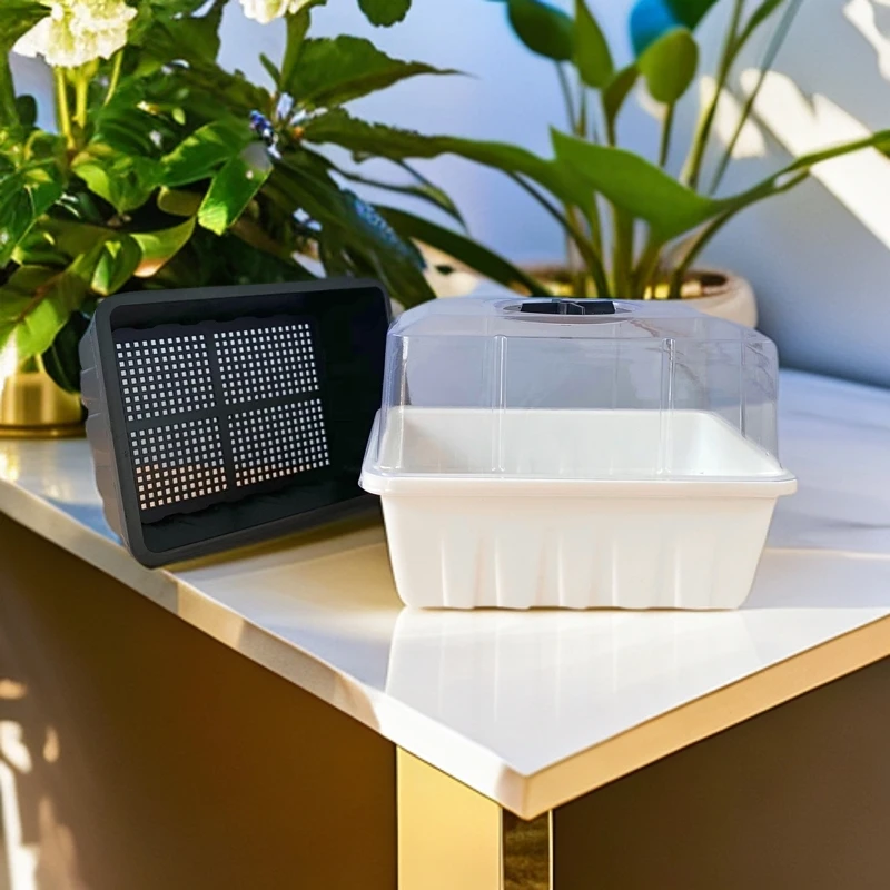 迷你叶插育苗盒闷养可选盖播种白色黑色实验室扦插小尺寸镂空透水