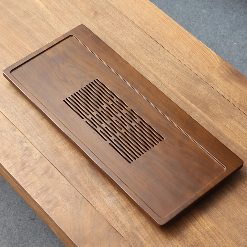 琴书花梨色茶盘简约