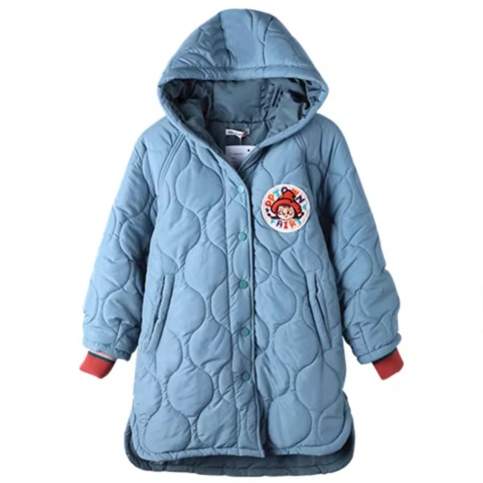 女童棉服2023新款大童中长款加绒加厚冬季棉衣棉袄儿童厚外套8303