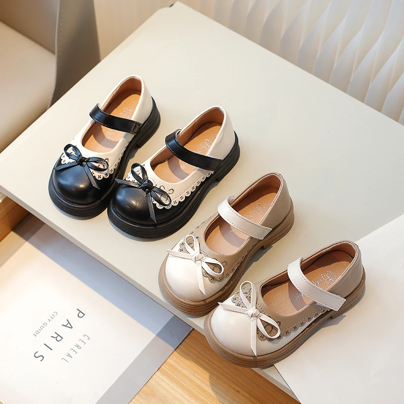 23-34女童小皮鞋儿童公主鞋2024春季新款软底英伦单鞋黑色演出鞋