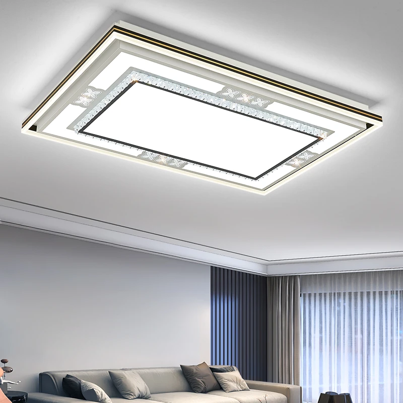 新款客厅大灯简约现代大气轻奢水晶超亮led卧室吸顶灯套餐灯具