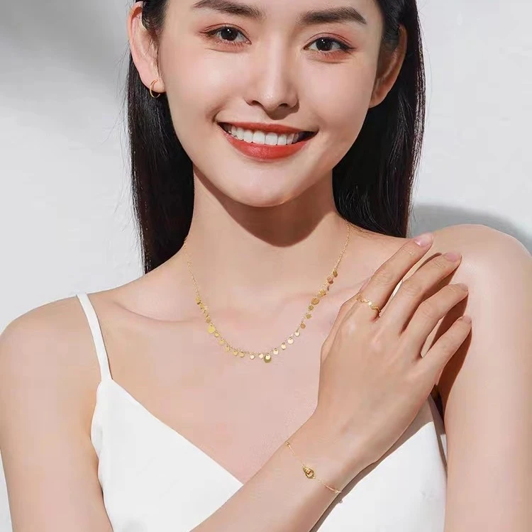 钛钢项链 A-126胖妹妹大码饰品时尚百搭经典轻奢加长光面亮片项链