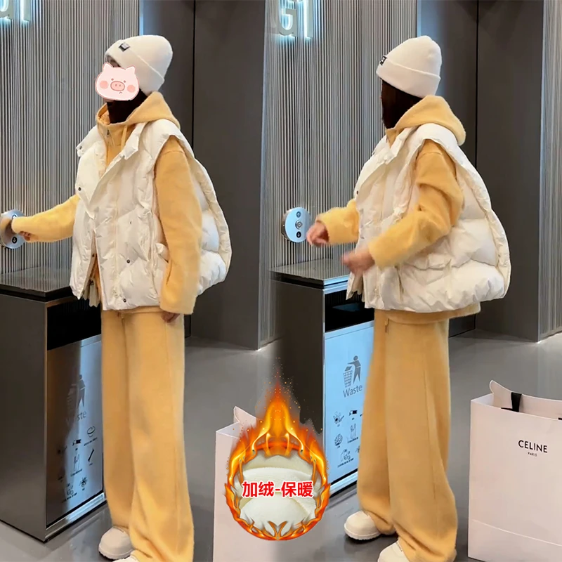 秋冬季穿搭一整套高级感韩系chic小香风盐系轻熟上衣显瘦三件套装
