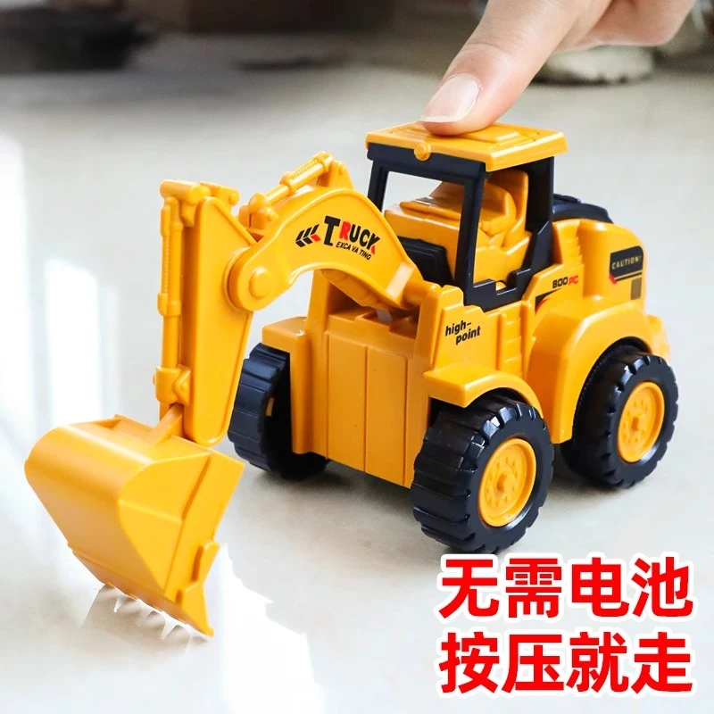儿童按压小汽车男孩3惯性回力车1一2岁婴儿挖掘机工程车玩具车5-6