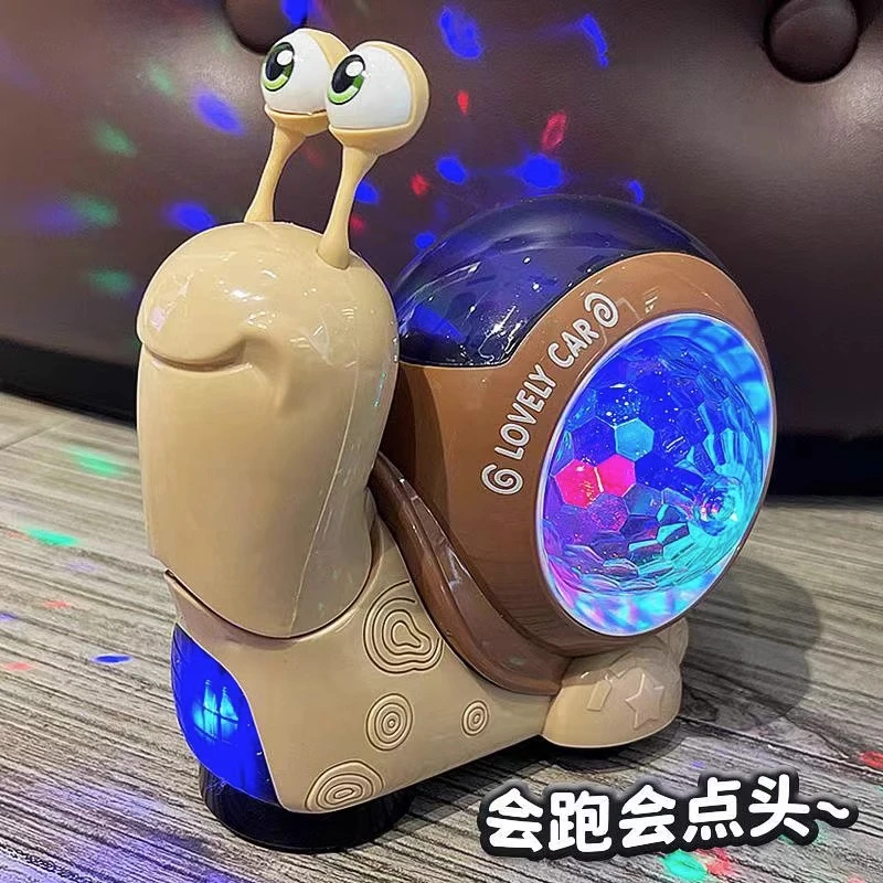 网红发光电动蜗牛玩具音乐声光动物早教益智宝宝儿童玩具男女孩36