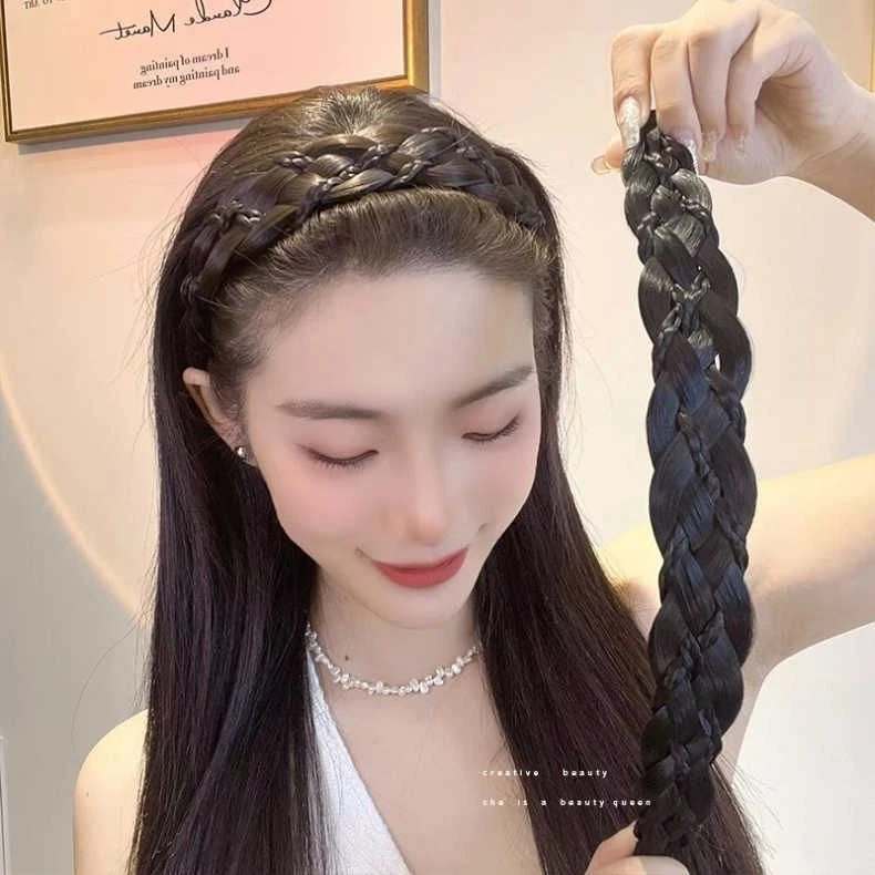 【现货】艺术款假发发箍鱼骨辫发饰纯手工编织带齿防滑麻花辫头饰