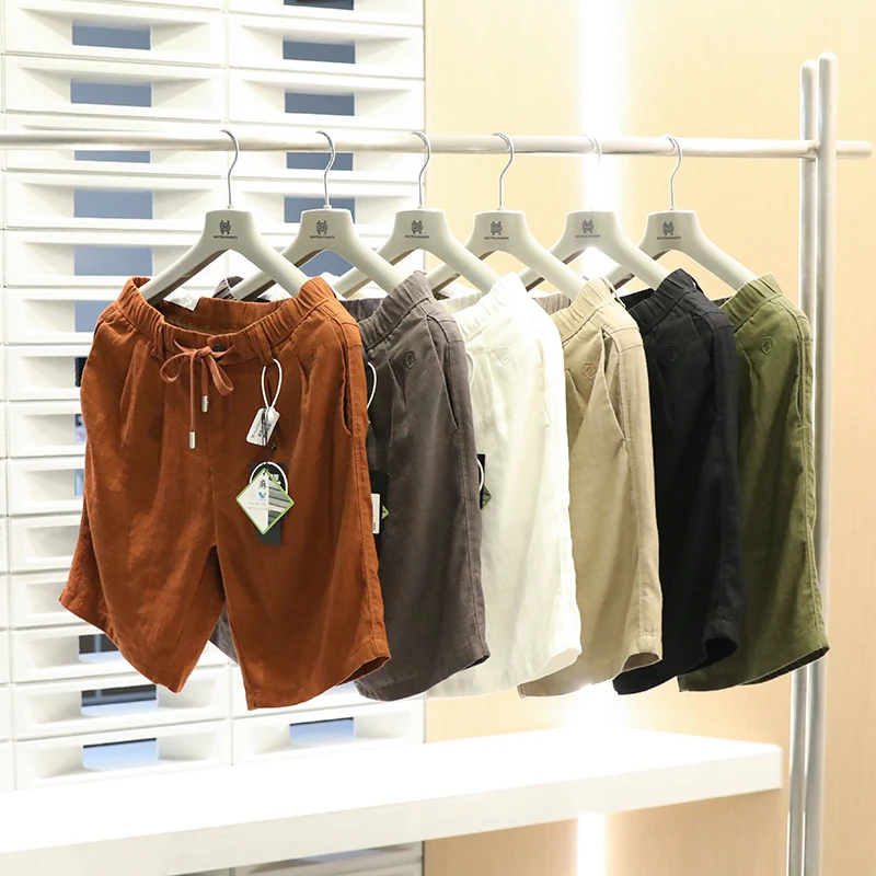 夏季薄款凉感直筒宽松纯色日系复古休闲五分裤百搭中性风亚麻短裤