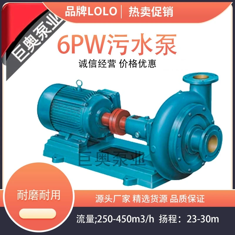 6PW污水泵不锈钢泵4PW 6PW颗粒泵 杂质泵大流量