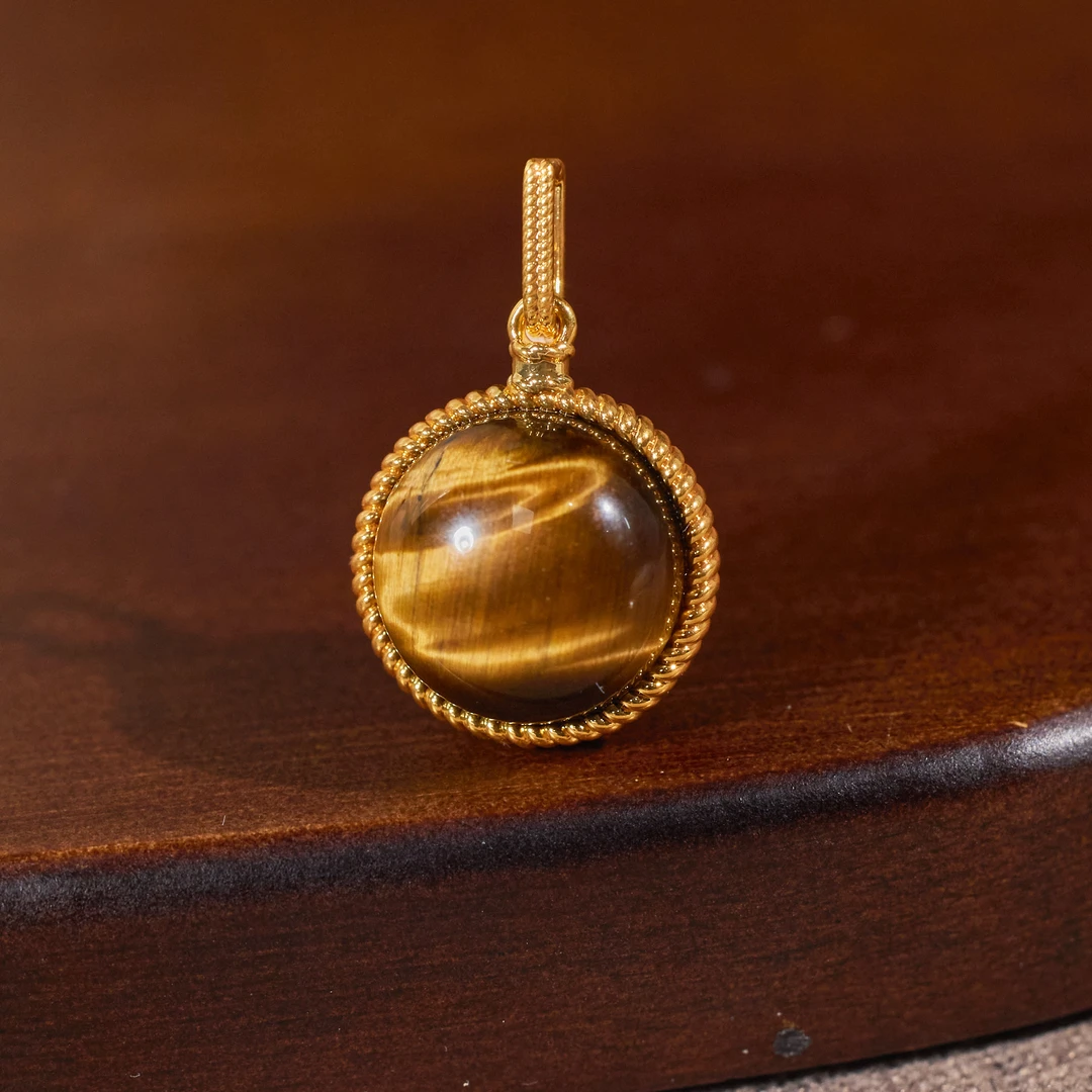 【九华山】虎眼珠吊坠*18K镶嵌（多样性发）N5997