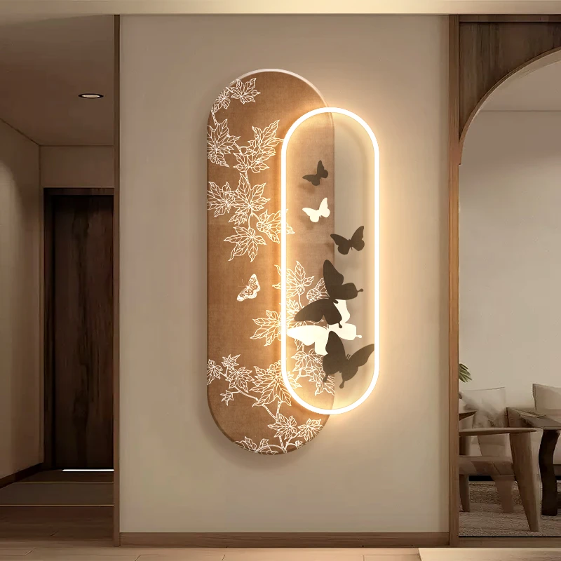 《蝶舞叶韵》-中古风玄关壁灯走廊过道立体led灯挂画复古氛围装饰画