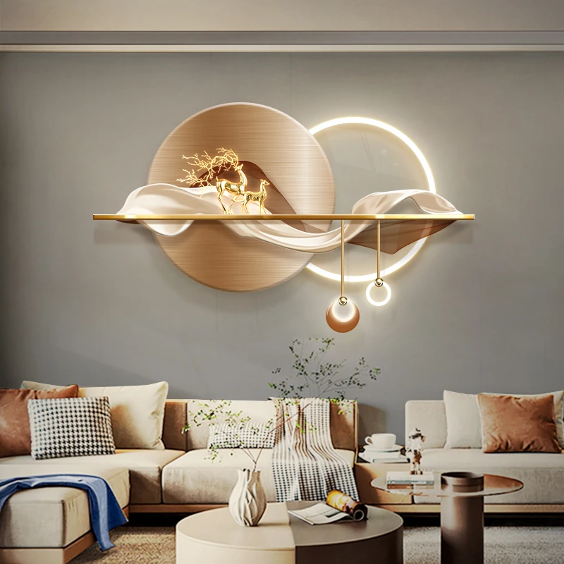 《福禄迎春》-LED立体客厅挂画氛围灯画现代简约轻奢装饰画