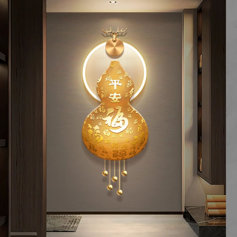 《福禄平安》-LED立体手工玄关挂画现代轻奢氛围灯精选亚克力装饰画