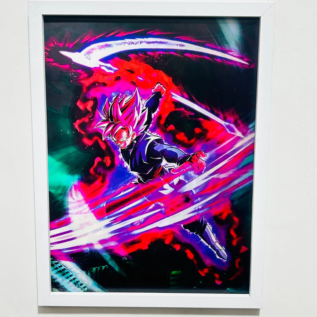动漫七龙珠桃红悟空两变立体渐变装饰画框16寸实木长方形简约相框