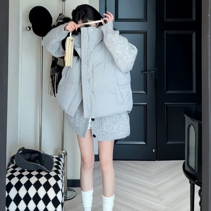 小个子棉服马甲秋冬季新款2024立领无袖加厚保暖上衣坎肩外穿