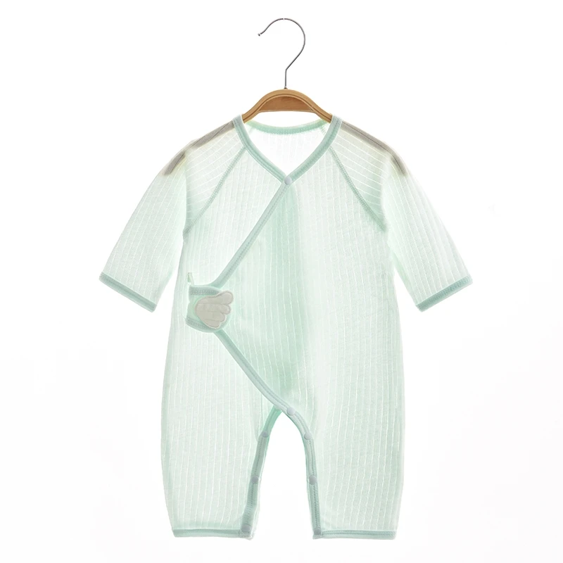 新生儿衣服无骨夏款宝宝系带蝴蝶衣空调服哈衣爬爬服婴儿连体衣