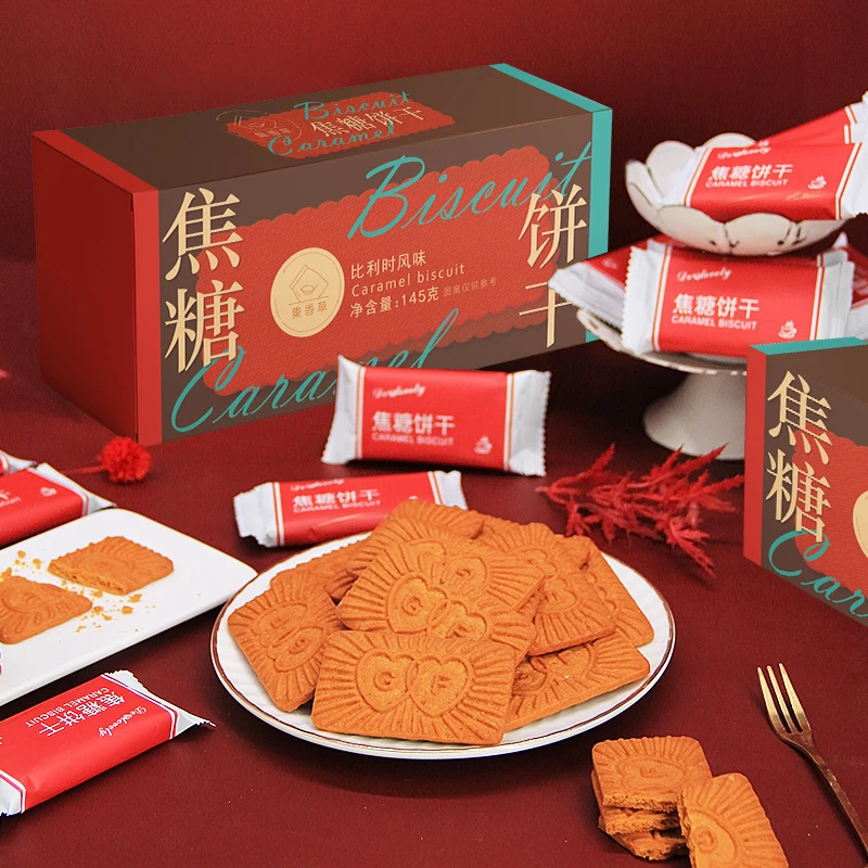 集香草比利时风味焦糖饼干145g*5盒