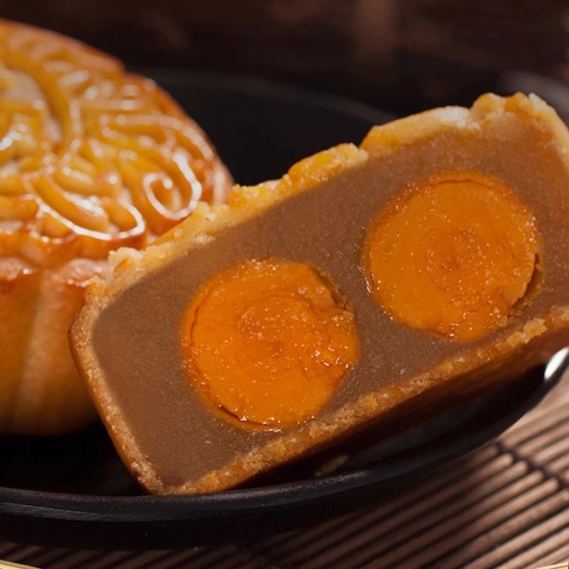 双蛋黄莲蓉月饼广式月饼散装中秋节手工老式传统甄选五仁豆沙流心