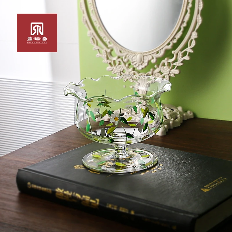 【2只装】春日绿枝系列高颜值小清新裙边矮杯