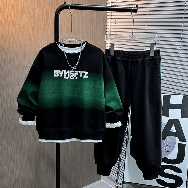 套装春季外穿休闲套装2024新款中大童男孩春秋儿童两件套卫衣潮