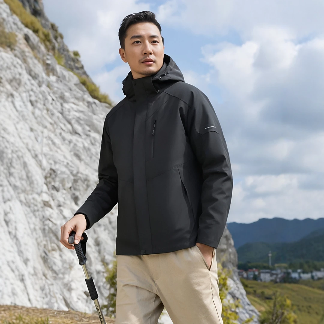 三合一两件套户外休闲男士男装外套防风防水保暖加厚冲锋夹克外套