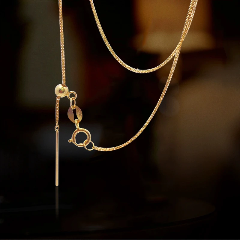 【飞飞姐专属】au750水贝经典肖邦高级针式素链项链珠宝时尚气质