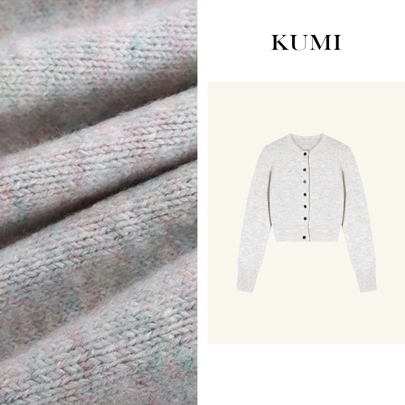 【二姐严选】彩色秋冬新款百搭修身软糯短款打底针织毛衣开衫上衣女