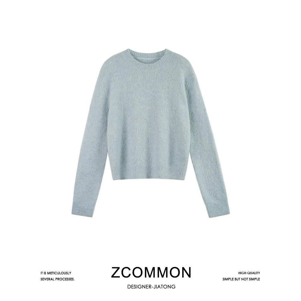 Z common【云朵】山羊绒圈圈纱软糯感针织衫时尚减龄毛衣 2305074