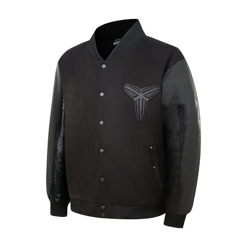 2024秋冬新科比8-24纪念款毁灭者夹克黑色外套曼巴蛇纹刺绣棒球服