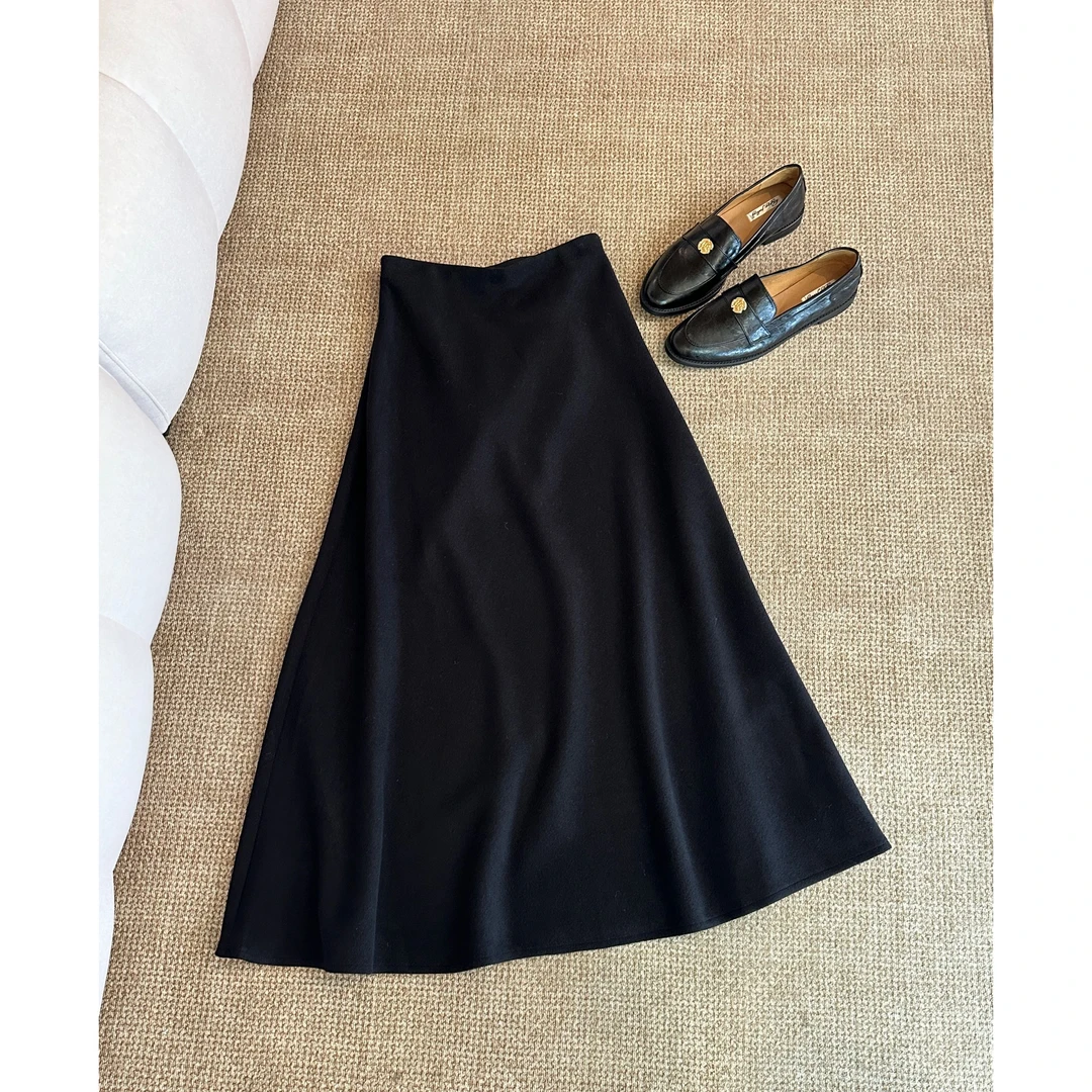 简约时尚高腰半身裙A字显瘦中长款半裙 9162-1