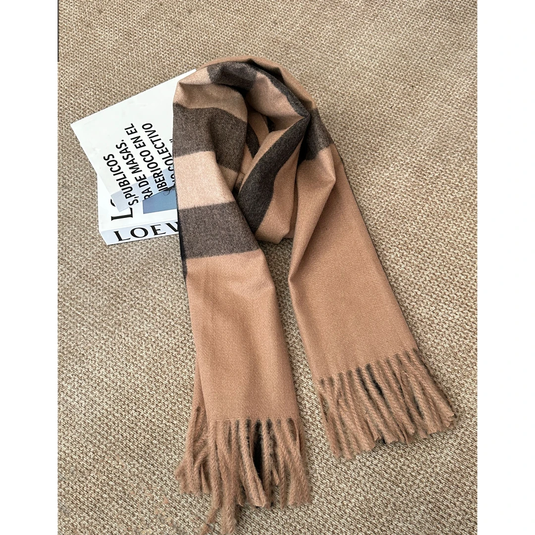 氛围感柔软围巾百搭时尚流苏格子通勤围巾披肩 WJ-112