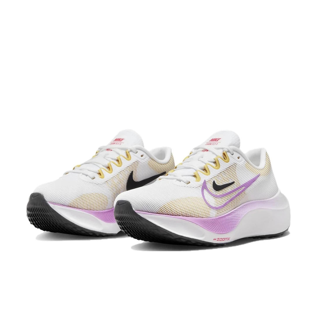 Nike Zoom Fly 5 透气舒适 碳板 跑步鞋 女款 粉橙白DM8974-100
