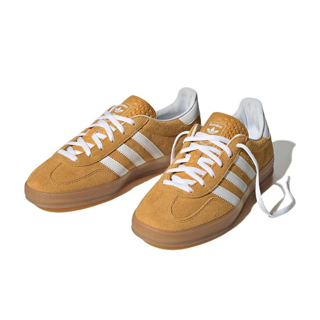 adidas originals  潮流休闲 低帮 板鞋 女款 黄白HQ8716