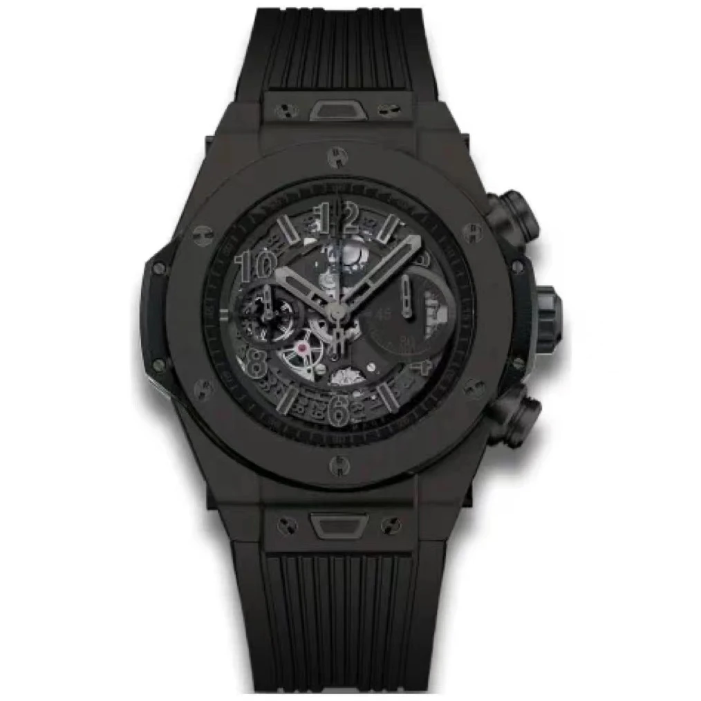 99新 Hublot/宇舶表 哈奢馆/潮人/宇舶/黑陶瓷/411/45mm/单表
