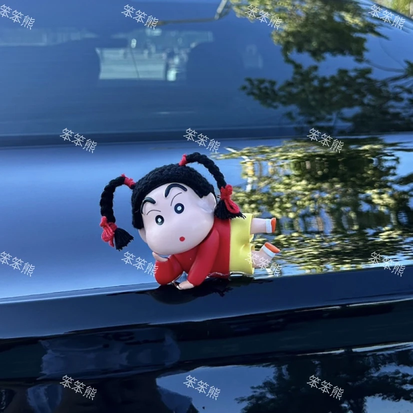 汽车摆件可爱蜡笔小新创意车载网红装饰品车顶车尾搞怪公仔挂件