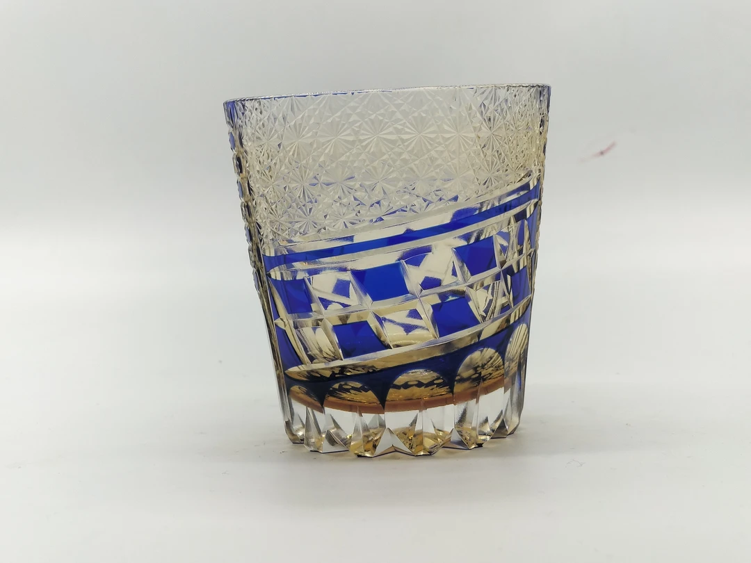 未来切子纯手工深雕刻水晶玻璃洋酒杯